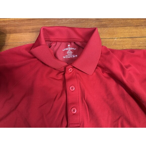 Fabletics Men's Medium The Training Day Polo Shirt Red - Breathable Active Gym - Picture 3 of 5
